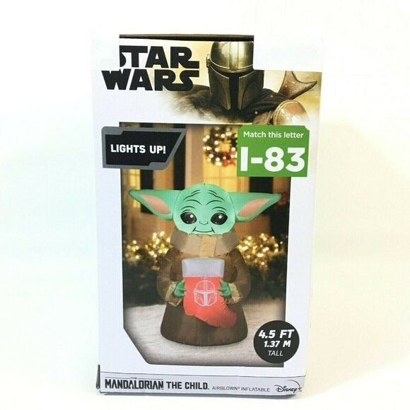 Star Wars Mandalorian The Child Christmas Light Up 4.5 ft Airblown Inflatable - Picture 7 of 8
